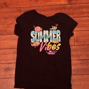 Black The Children's Place Summer Vibes Fish Tee Shirt‎ Size L 10-12